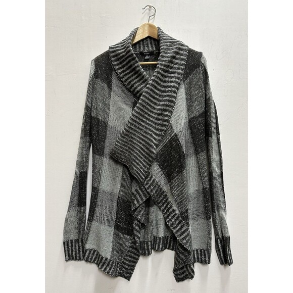 Majora Women size small grays acrylic  assymetrical cardigan open sweater - Picture 4 of 13